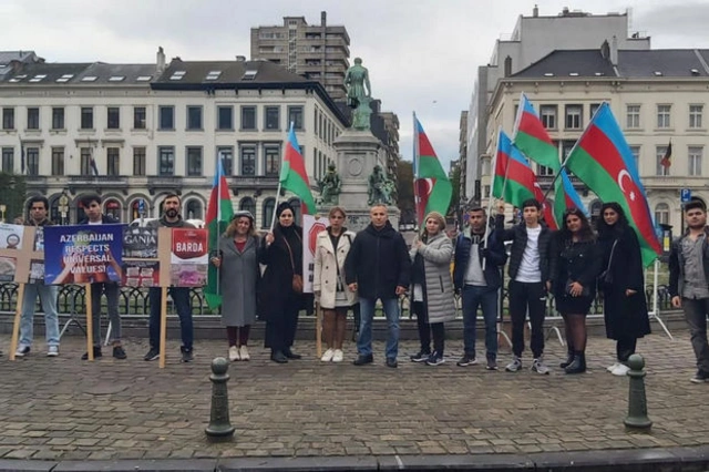 B Брюсселе прошла акция протеста против военных преступлений Армении - ФОТО